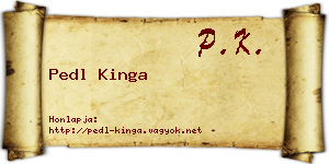 Pedl Kinga névjegykártya